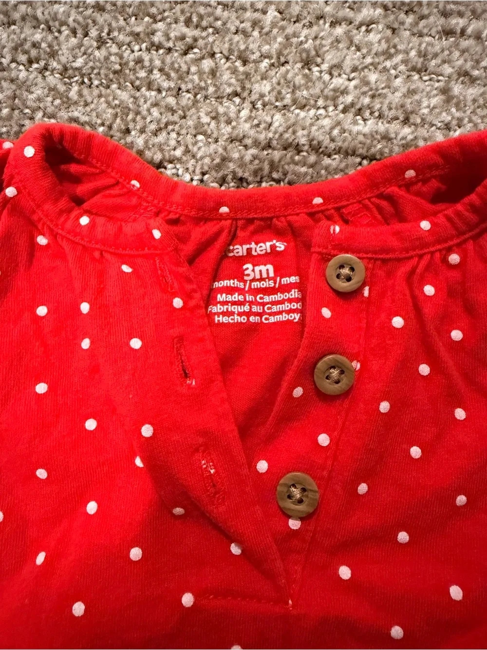 Carter's Red Polka-Dot Baby Onesie